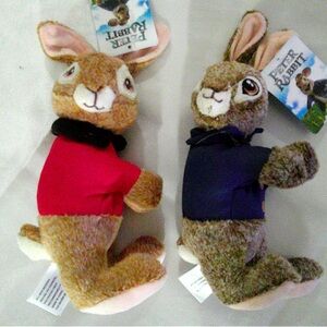 2 Peter Rabbit Clip On Plush Bunnies (8”)